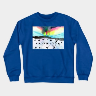 Northern Lights in Watercolors Crewneck Sweatshirt